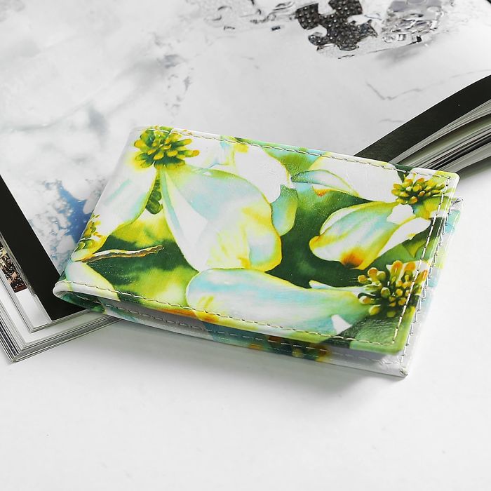 Кредитница "Цветы", 1 ряд, 18 листов, цвет зелёный