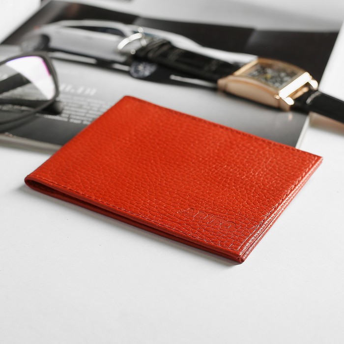 Обложка для автодокументов, тулип красный