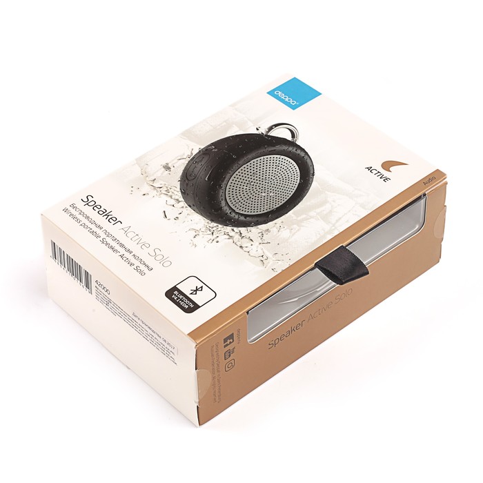 Портативная акустика Deppa Speaker Active Solo 1x5W, BT4.1+EDR, AUX, IPX5, черная