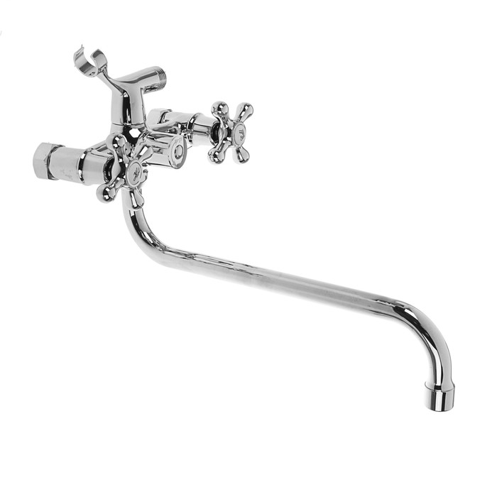 Смеситель для ванны "Исток" КАНТ КА-62С-300, с длинным изливом и аксессуарами