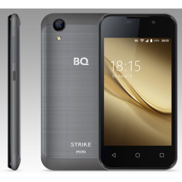 Смартфон BQ S-4072 Strike Mini Dark Grey Brushed 2sim, 4,0" 800*480, 1GB+8Gb, 5Mp+2Mp 27254