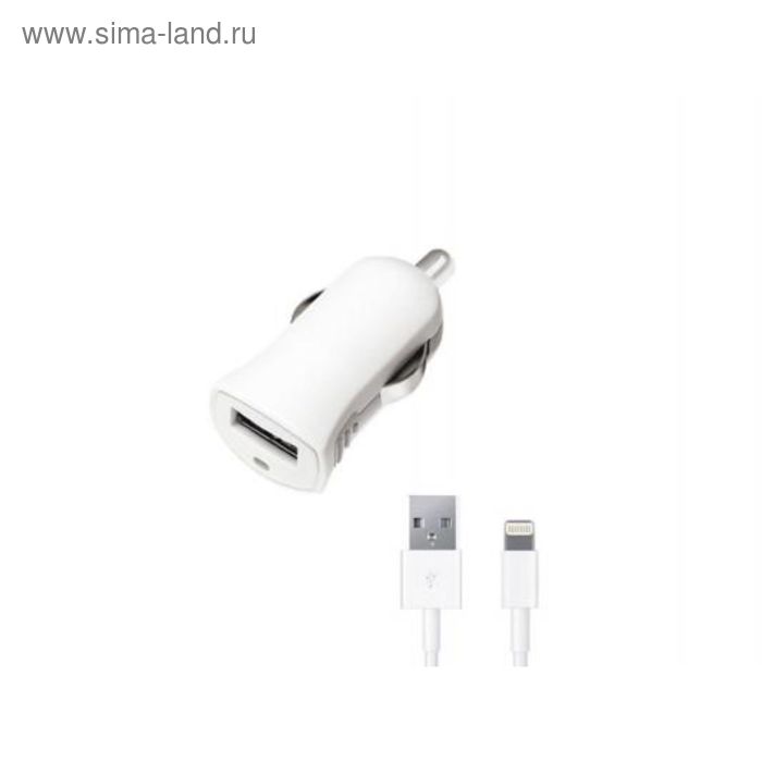 Авто З/У Deppa (11250) Ultra MFI Apple 8-pin iPhone 5/6/7,  белый 1000 mA