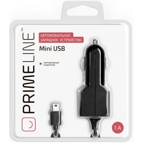 

Авто З/У Prime Line (2203) mini USB 1000 mA, черный витой кабель