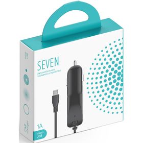 

Авто З/У SEVEN micro USB 1000 mA черный