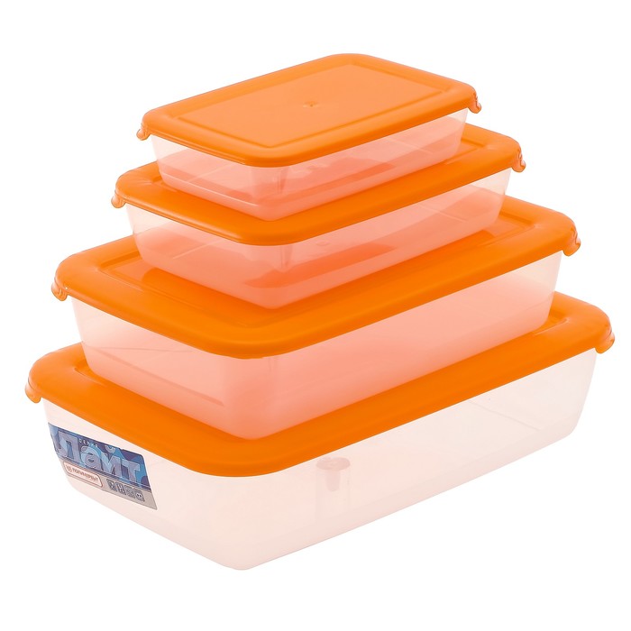 Набор контейнеров для СВЧ "Лайт" 4 шт: 0,45 л, 0,9 л, 1,9 л, 3 л, цвет МИКС