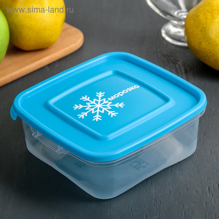 Контейнер для замораживания продуктов Полимербыт «Морозко», 0,7 л , квадратный, цвет МИКС