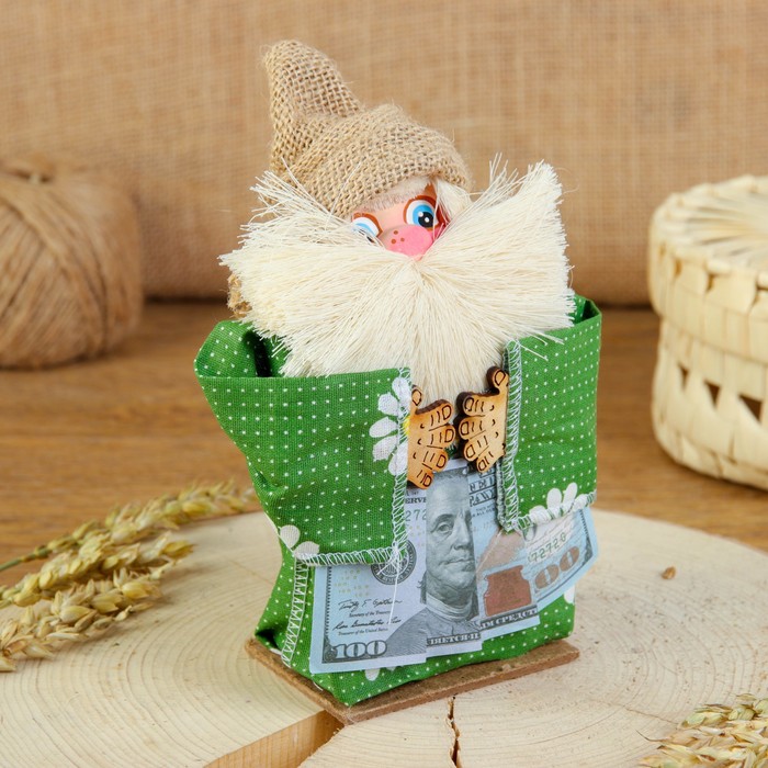 Оберег «Домовой к деньгам», 15 см, микс