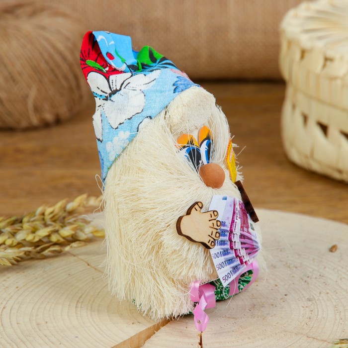 Оберег «Домовой с евро», микс