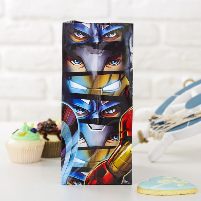 Пакет ламинированный вертикальный "С Днем рождения, самый крутой парень!", Мстители, 18 х 23 х 10 см