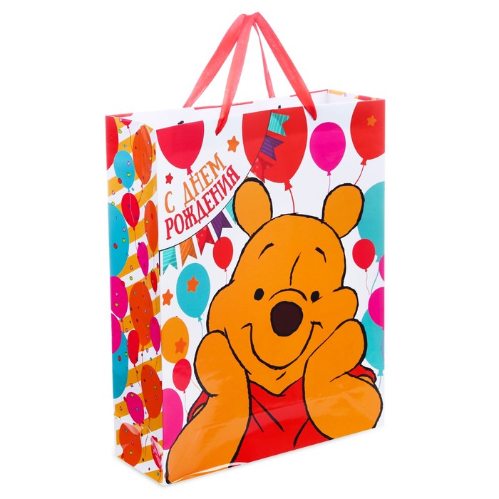 Пакет ламинированный вертикальный "Хорошего настроения!", Медвежонок Винни , 23 х 27 х 11.5 см