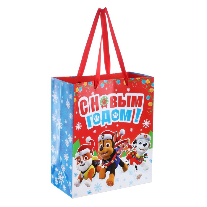 Щенячий патруль. Пакет подарочный "С Новым годом!", 23 х 27 х 11,5 см