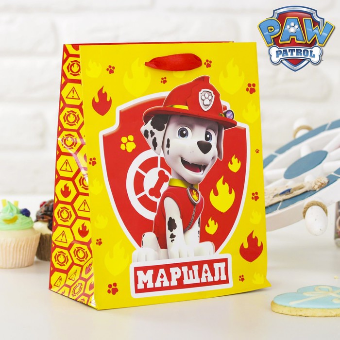 Щенячий патруль. Пакет подарочный "Замечательный День Рождения", 31 х 40 х 11 см