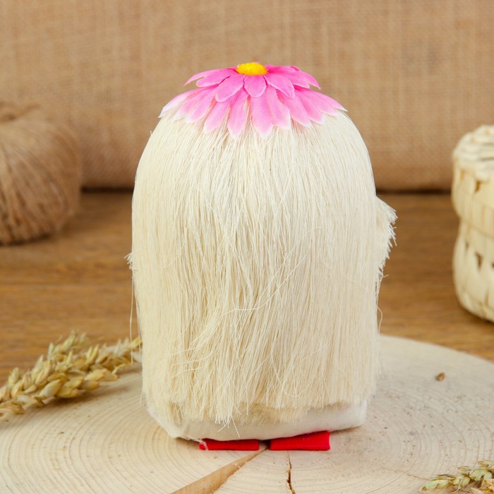 Оберег «Домовой Кузя с цветочком», микс