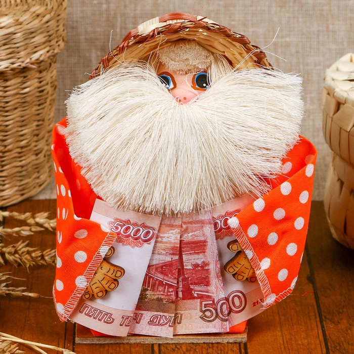 Оберег «Домовой с деньгами», микс