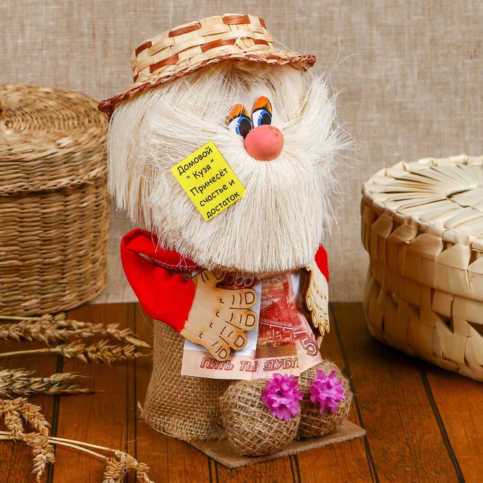 Сувенир «Домовой с деньгами в руках», микс