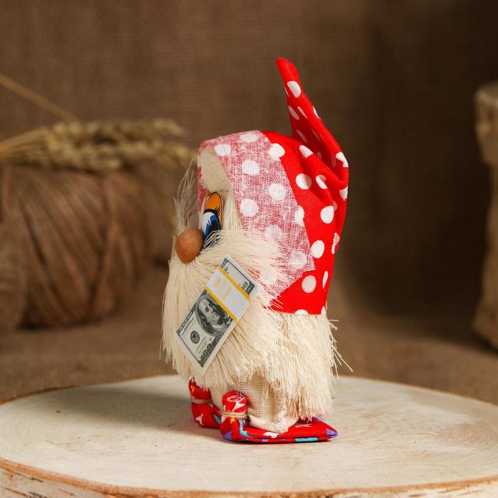 Оберег «Домовой с баксами», 10 см, микс