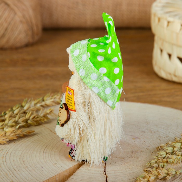 Оберег «Домовой с баксами», 10 см, микс