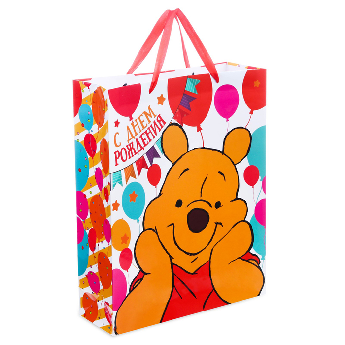 Пакет ламинированный вертикальный "Хорошего настроения!", Медвежонок Винни , 12 х 15 х 5.5 см