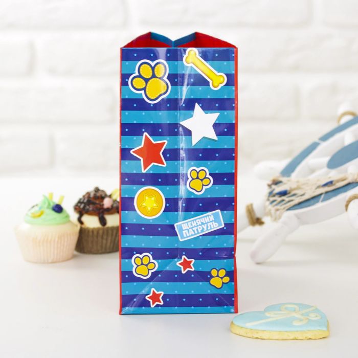 Щенячий патруль. Пакет подарочный "Веселого Дня Рождения", 23 х 27 х 11,5 см