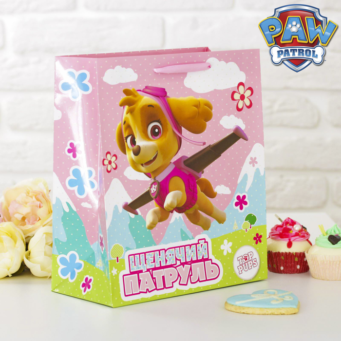 Щенячий патруль. Пакет подарочный "Воздушный День Рождения", 18 х23 х10 см