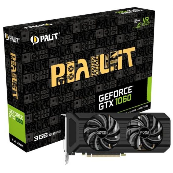 Видеокарта Palit PA-GTX1060 DUAL 3G nVidia GeForce GTX 1060, 3072Mb, 192bit, GDDR5