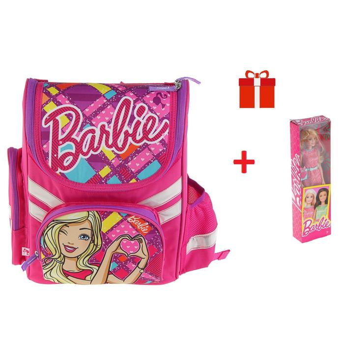фото Ранец стандарт barbie 35 х 26.5 х 13, для девочки, eva-спинка, подарок-кукла