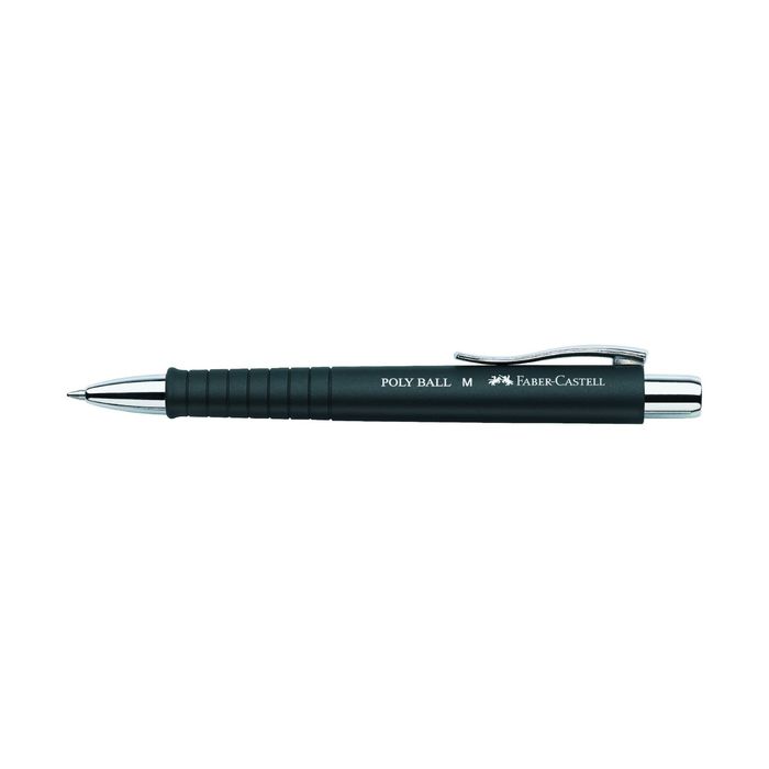 Ручка шариковая автомат Faber-Castell Poly Ball, M, трехгран.кор., черный, к/к 241199