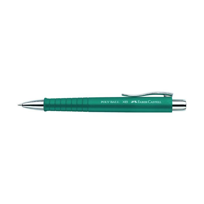Ручка шариковая автомат Faber-Castell Poly Ball, M, трехгран.кор., бирюзовый, к/к 241155