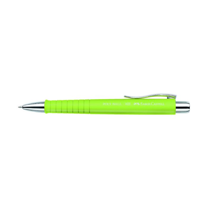 Ручка шариковая автомат Faber-Castell Poly Ball, M, трехгран.кор., лайм, карт/кор 241164