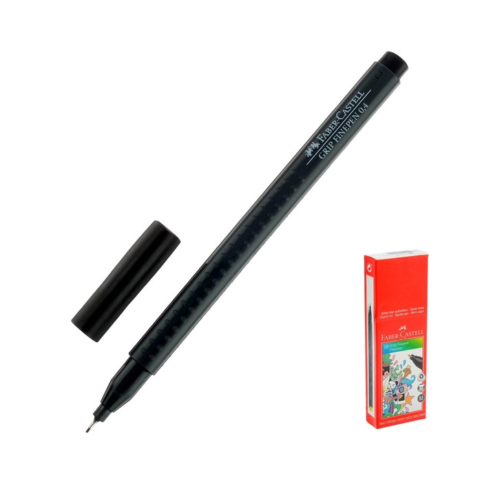 Ручка капиллярная Faber-Castell GRIP линер 0.4 мм черный 151699