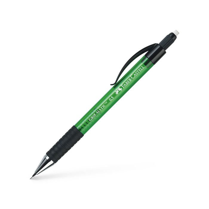 Карандаш механический 0.5 мм Faber-Castell GRIP Matic 1375 с ластиком, зеленый