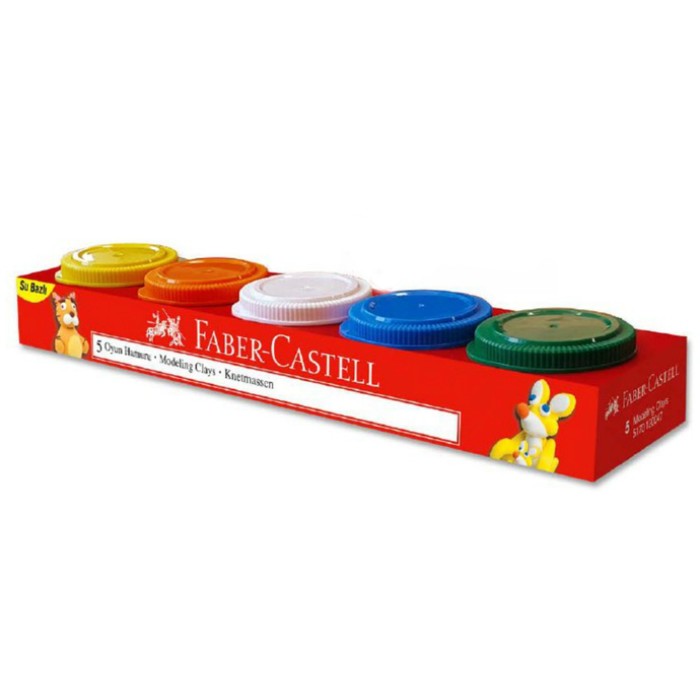 Пластилин 5цв Faber-Castell на водной основе, металлические цвета 120047