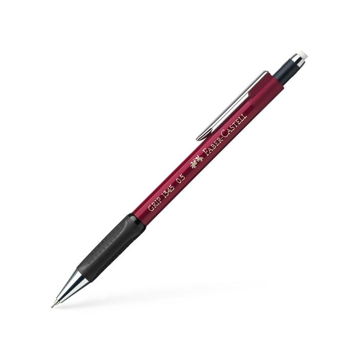 Карандаш механический 0.5 мм Faber-Castell GRIP 1345 с ластиком, резиновый упор, красный