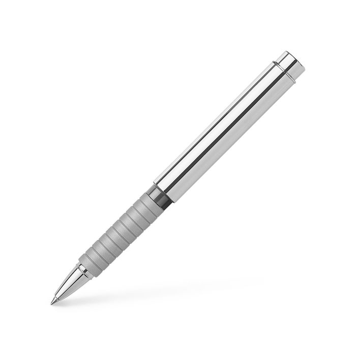 Ручка подарочная роллер Faber-Castell Basic Metal полир.хром.мет, черный, под/кор 148461