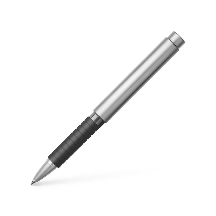 Ручка подарочная роллер Faber-Castell Basic Metal мат.хром.металл, черный, под,/кор 148462