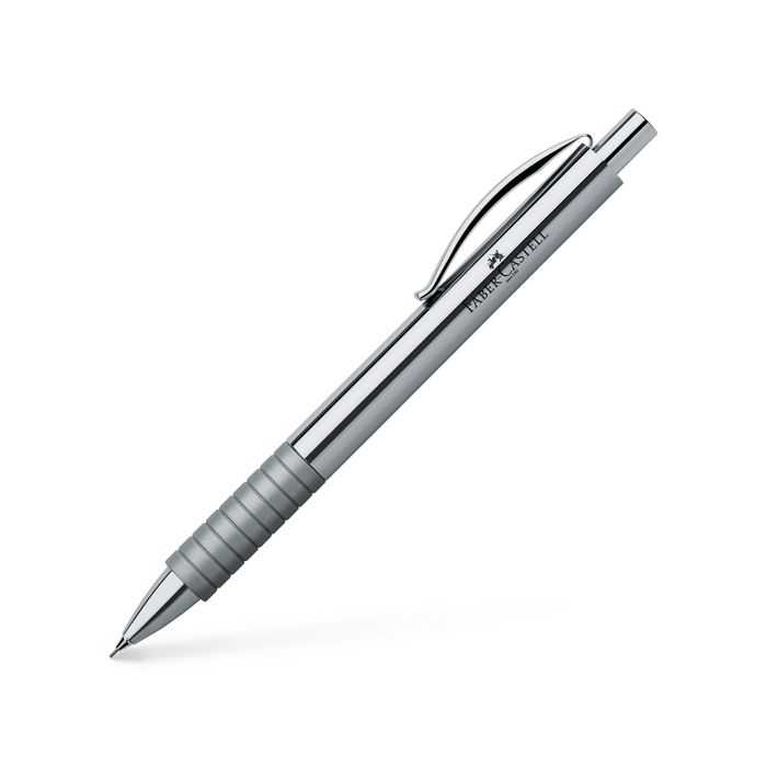 Карандаш механический подарочный 0.7 мм Faber-Castell Basic Metal, полированный хром металлический +ластик, в подаочной коробке