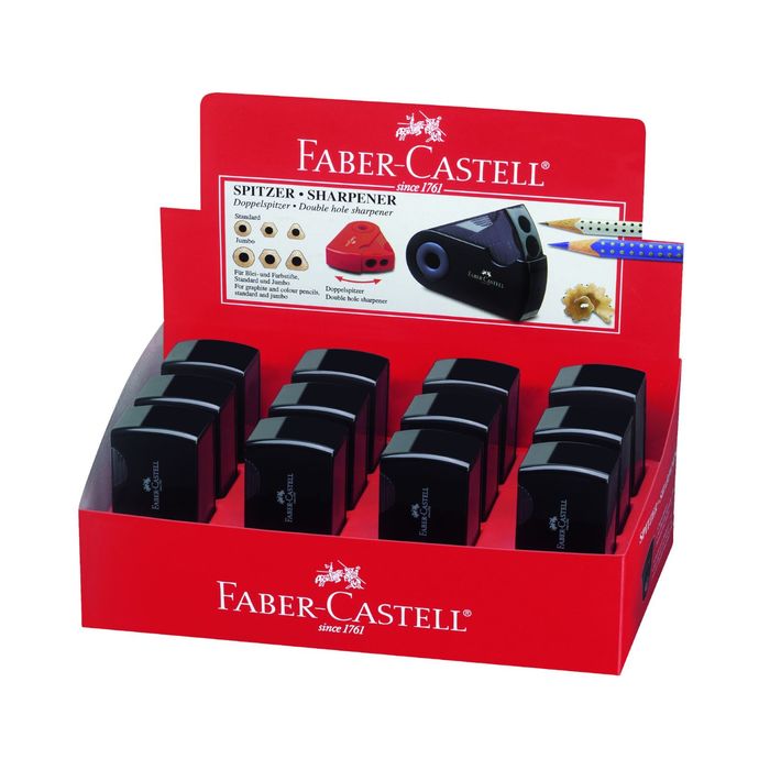 Точилка Faber-Castell с контейнером Sleeve 2 отверстия ,черный 182700