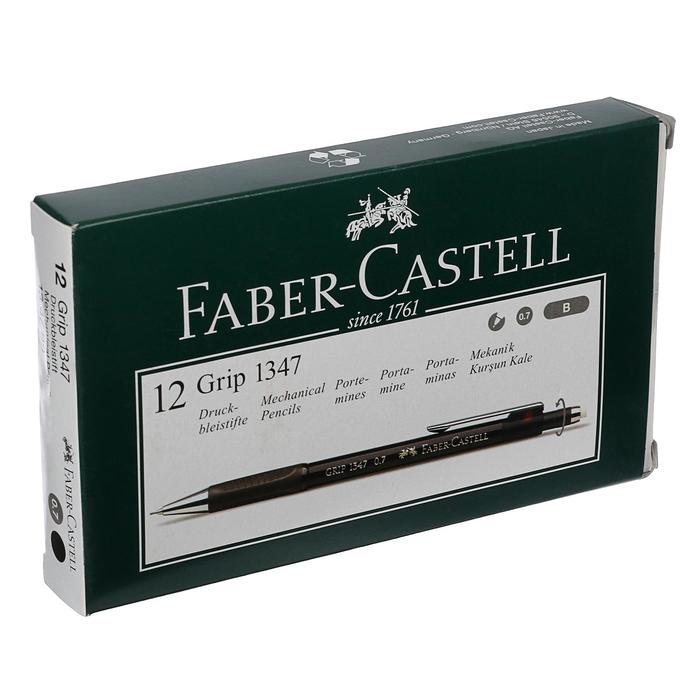 Карандаш механический 0.7 мм Faber-Castell GRIP 1347 с ластиком, резиновый упор, черный