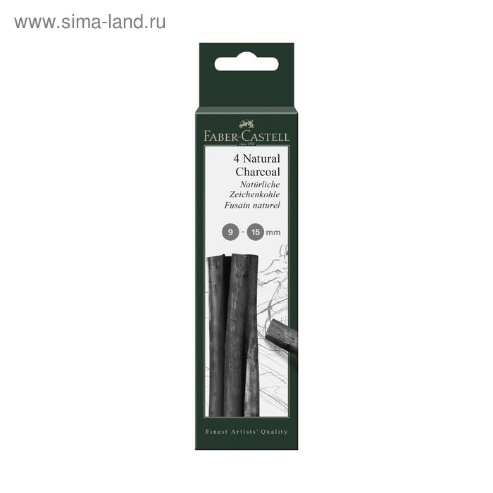 Уголь натуральный набор Faber-Castel PITT® Monochrome Charcoal, 3 штуки, 9-15 мм цена и фото