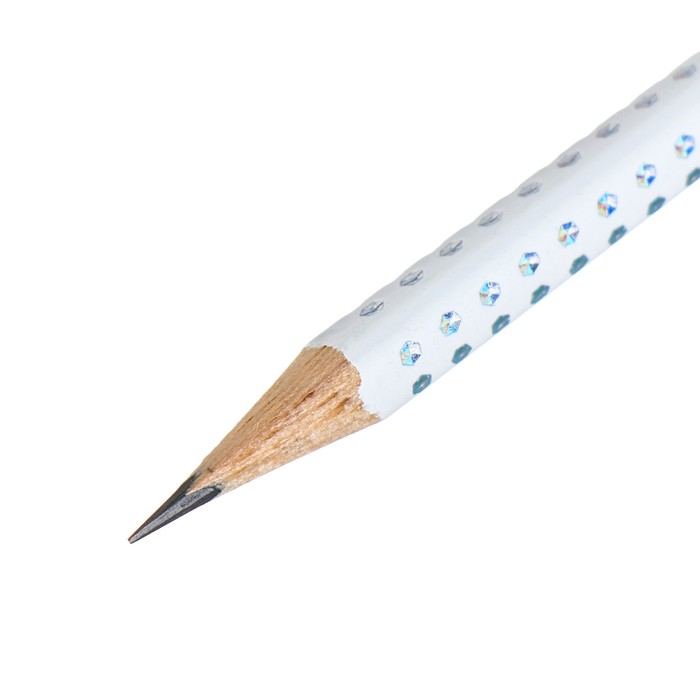 Карандаш ч/г Faber-Castell Sparkle Spring B трехгран.кор. массаж.шаш, белый, к/к 118305