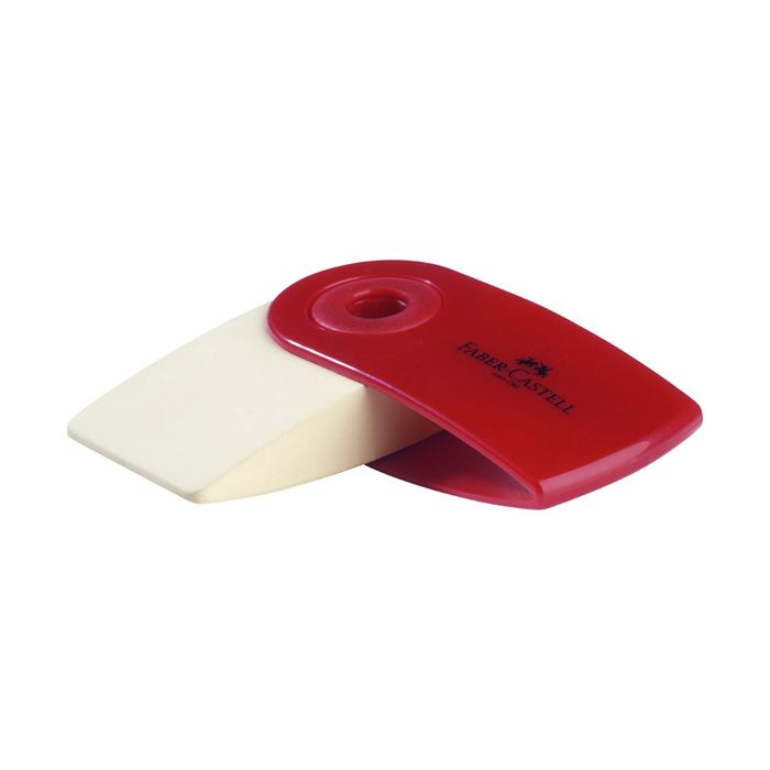 Ластик Faber-Castell синтетика SLEEVE - мини в защитном футляре ежевичный/синий 182411