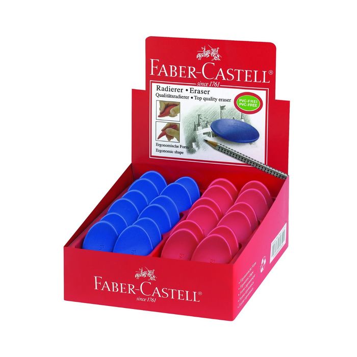 Ластик Faber-Castell синтетика Космо-мини для графитных и цветн карандаш, красн/син 182343