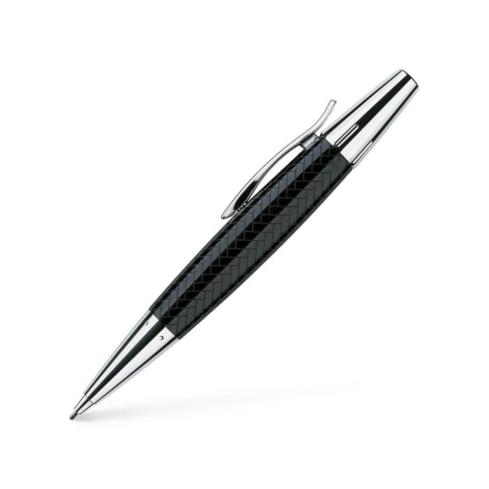 Карандаш механический 1.4 мм Faber-Castell E-Motion Edelharz Parkett, поворотный механизм, чёрная смола + ластик в подарочной коробке