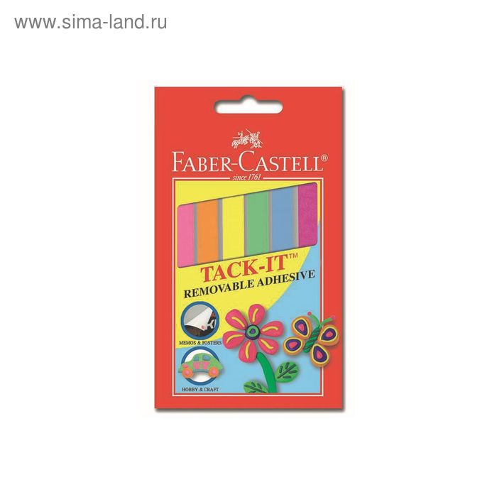 фото Клеящие подушечки faber-castell tack-it, цветные (6 цветов), 50 г, блистер