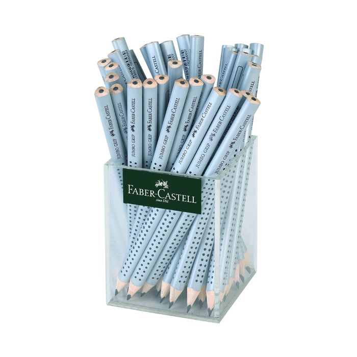 Карандаш ч/г Faber-Castell Grip Jumbo B трехгран.кор. 72шт в 2-х пласт.ст серый 111965