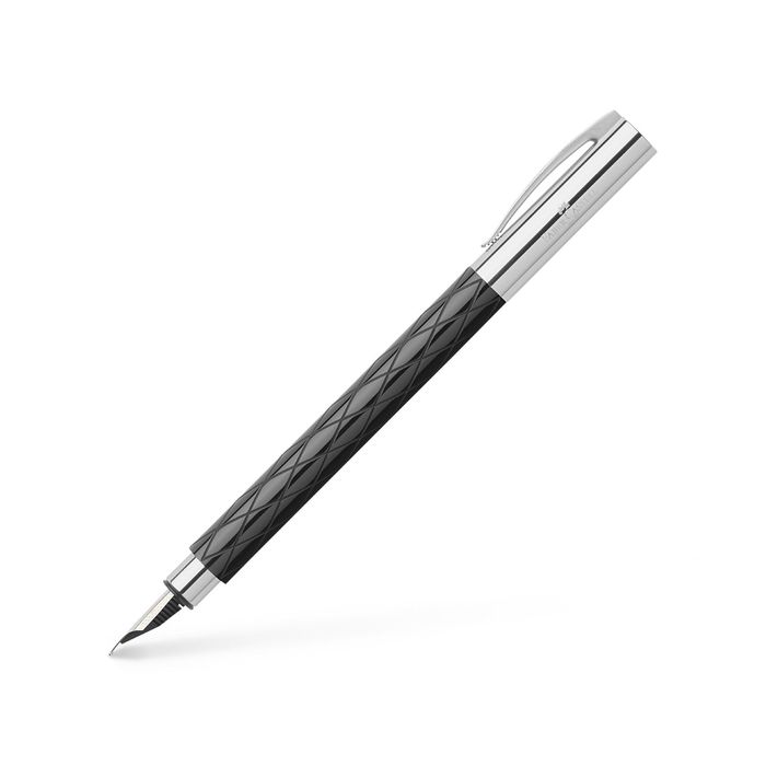 Ручка перьевая подарочная Faber-Castell Ambition Rhombus, B, черная смола,под/к 148923