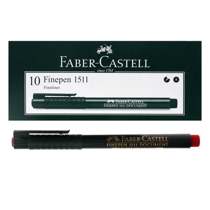 Ручка капиллярная Faber-Castell Finepen 1511 0.4мм Document перман чернила красные 151121