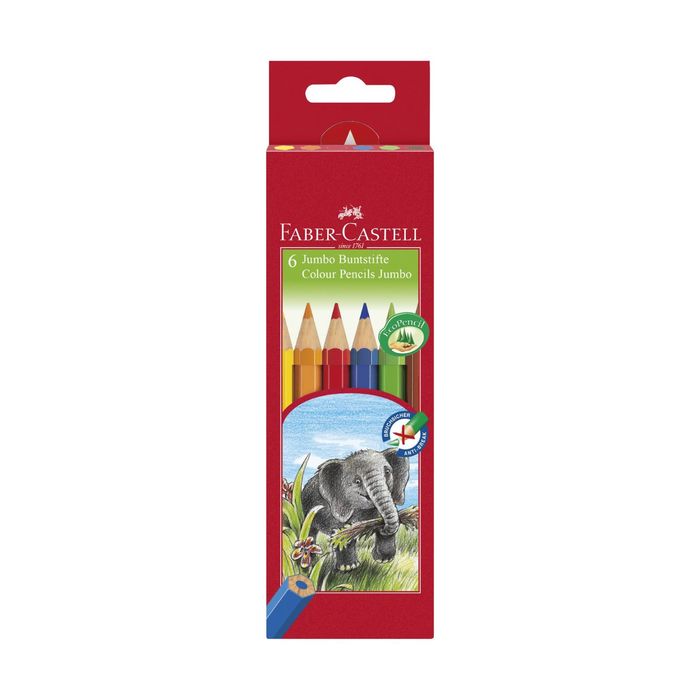 Карандаши 6цв Faber-Castell Jumbo шестигран., картон/короб 111206