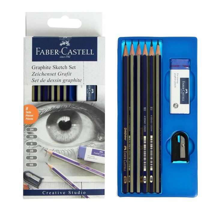 Набор карандашей чернографитных разной твердости Faber-Castell GOLDFABER 1221, 6 штук, 6B-2H набор карандашей ч г faber castell goldfaber 6шт 2h 6b 114000