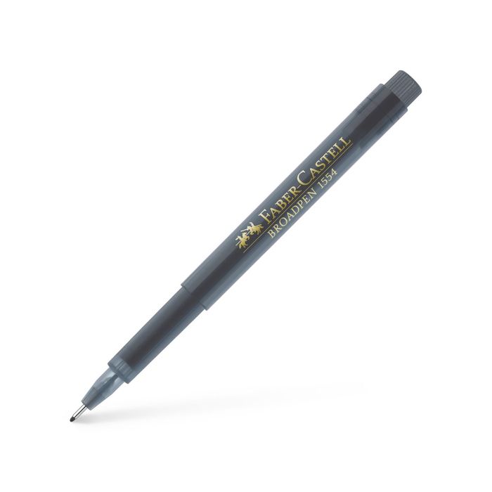 Ручка капиллярная Faber-Castell Broadpen 1554 0.8мм перманентные чернила серые 155435